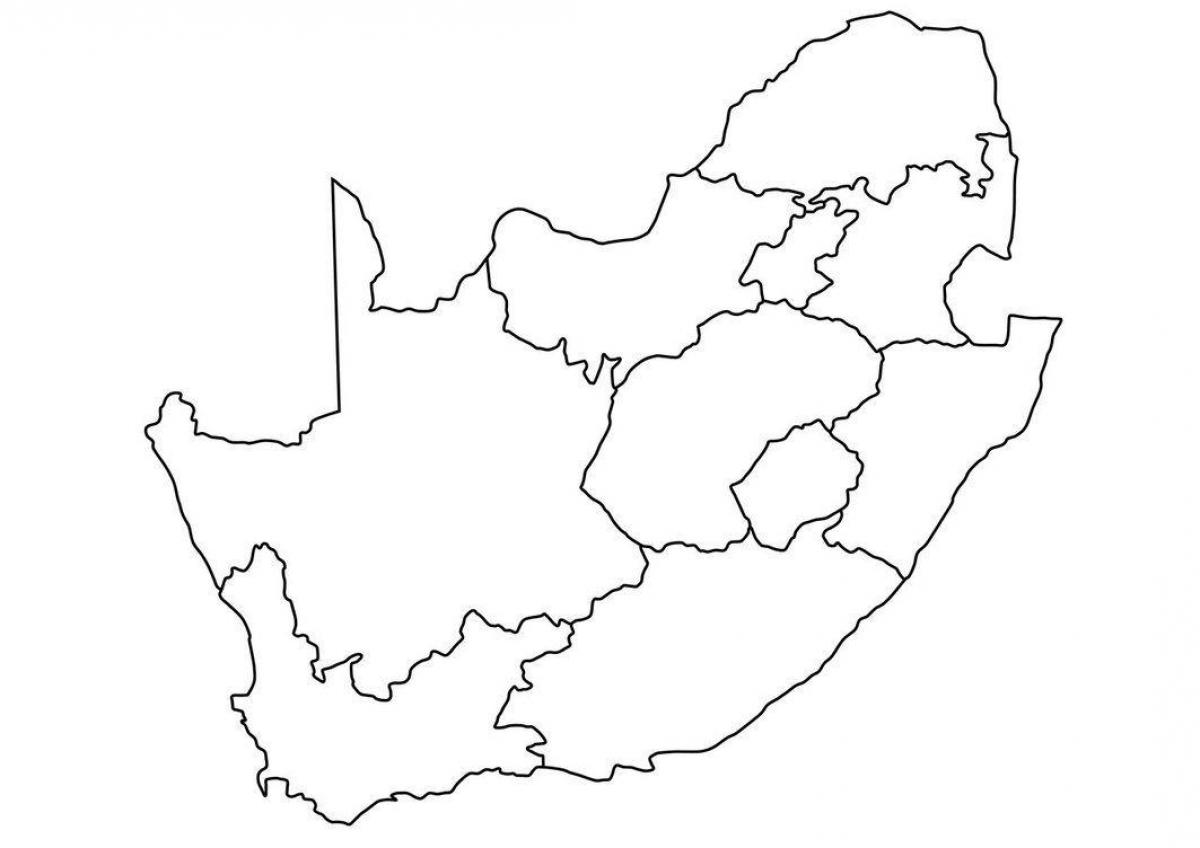 Mappa del Sudafrica vuoto