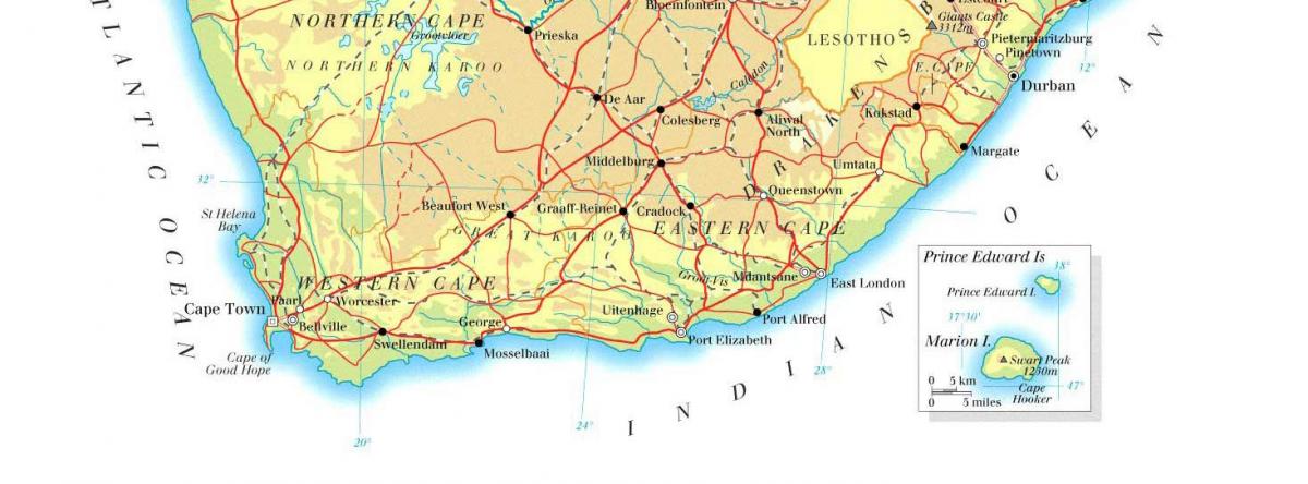 Mappa del Sudafrica