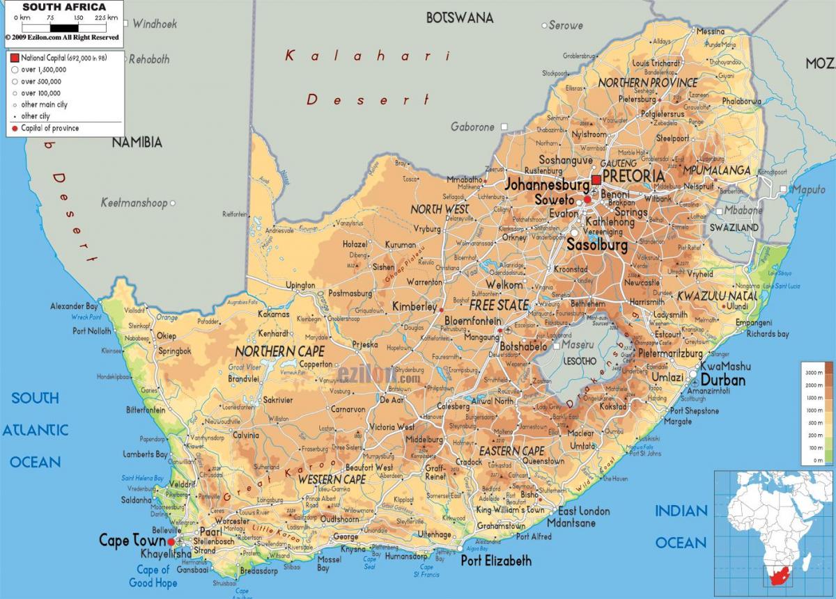 Grande mappa del Sudafrica