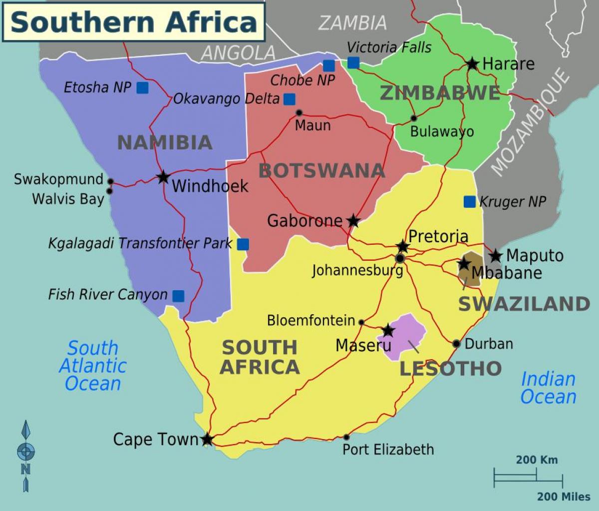 Mappa delle zone del Sudafrica